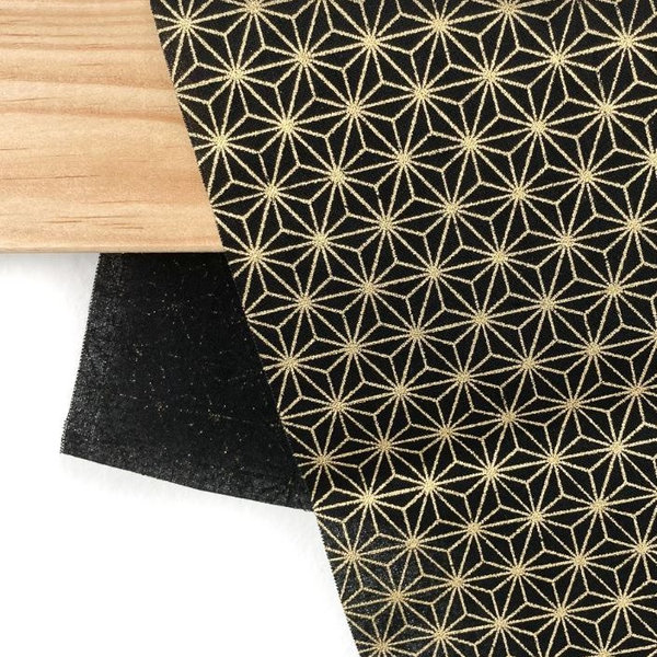 Golden Asanoha in black - Cotton