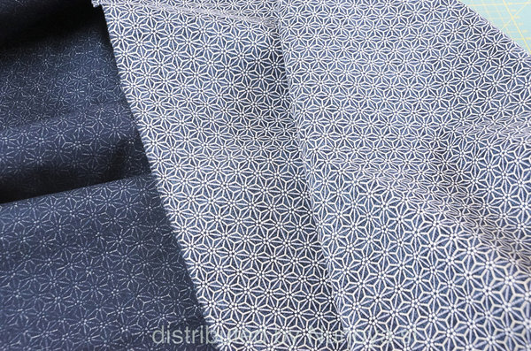Asanoha 5 Dots - Navy blue - Cotton dobby