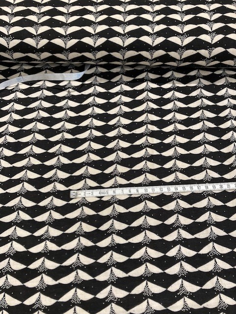 Geometrics - Tsubomi in Black & White by Echino - Cotton double gauze