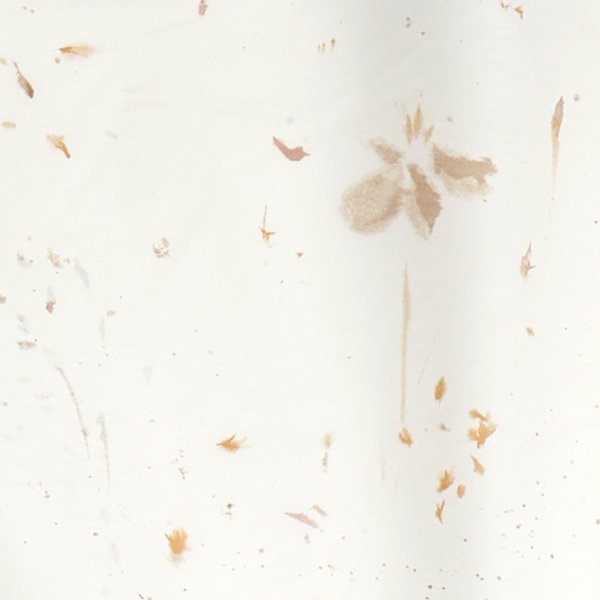 Flowers bloom - Brown on white - cotton & silk - 2023