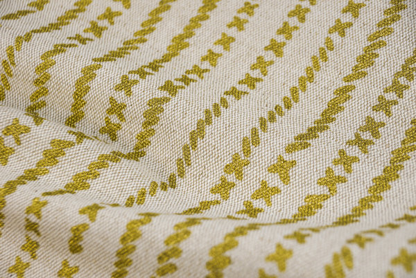 Crosses and stripes - gold - Cotton & Jute