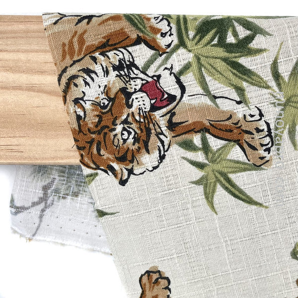 Tigers on Natural - Cotton